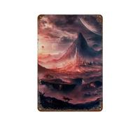 POLIUAWS Cosmic Horizon Décoration Murale Imperméable En Fer Pour Bar, Café, Salle De Jeux, Garage Familial, Poster Mural11.8 x7.9