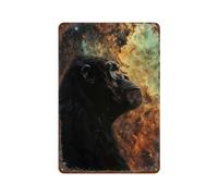 POLIUAWS Cosmic Nebula Chimpanzee Décoration Murale Imperméable En Fer Pour Bar, Café, Salle De Jeux, Garage Familial, Poster Mural11.8 x7.9