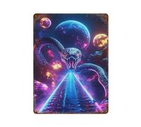 POLIUAWS Cosmic Serpent Snake Space Planets Plaque Murale Vintage En Métal, Affiche, Poster, Décoration Pour Café, Pubs, Clubs, Salon, Bars, Cuisine, Balcon15.7 x11.8