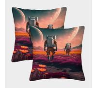 POLIUAWS Coussins décoratifs « Love Beyond The Stars » pour Salon, Protection Anti-acariens, Lot de 2, 45 x 45 cm