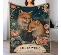 POLIUAWS Couverture d'hiver personnalisée « Amoureux de la Nature » avec Un Conte fantaisiste, en Peluche, pour canapé, 180 x 200 cm (70 x 80 Pouces).