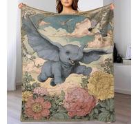 POLIUAWS Couverture Douce et spacieuse pour Filles avec Un éléphant en vol, idéale pour Le Camping ou comme Couverture pour Petite Amie, 127 x 152 cm (50 x 60 Pouces).