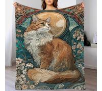 POLIUAWS Couverture féline « Nuit étoilée », Cadeau personnalisé avec Photo pour Papa, Offert par sa Fille ou Son Petit ami, 150 x 200 cm (60 x 80 Pouces).