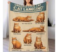 POLIUAWS Couverture légère et Douce en Flanelle Polaire avec Motif imprimé 3D « Guide du langage des Chats », Couverture Peluche idéale pour canapé, lit et Voyages, 127 x 152 cm (50 x 60 Pouces).