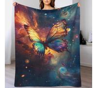 POLIUAWS Couverture personnalisée « Vol de Papillon Galactique » avec Photo, Cadeau pour Papa Offert par sa Fille ou Son Petit ami, 100 x 130 cm (40 x 50 Pouces).