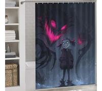 POLIUAWS Creepy Girl with Shadow Monster Rideaux De Bain Décoratifs Lavables Et Élégants pour La Maison, pour Enfants, Femmes Et Hommes 64.17x70.87Inch（163x180cm）