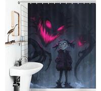 POLIUAWS Creepy Girl with Shadow Monster Rideaux De Salle De Bain Imperméables Et Résistants À Séchage Rapide, Style Moderne, pour Baignoire Ou Appartement 56.30x70.87Inch（143x180cm）