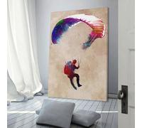 POLIUAWS Décoration murale artistique sur le thème du parachutisme pour chambres, salles de bains, cuisines et bureaux. Grande toile murale pour salon, 50 x 75 cm (20 x 30 pouces).