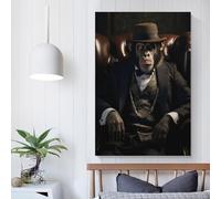 POLIUAWS Décoration murale « Maison du Singe Divin » pour salon et salle de bain, 60 x 90 cm (24 x 36 pouces)