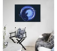 POLIUAWS Décoration murale moderne représentant un requin-baleine dans un ciel nocturne, idéale pour le salon ou la maison (50 x 75 cm).