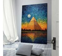 POLIUAWS Décoration murale représentant les pyramides du Caire pour le salon, idéale pour les enfants (filles et garçons), cadeau d'anniversaire, toile 30 x 45 cm (12 x 18 pouces).