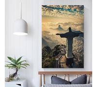 POLIUAWS Décorations murales Rio de Janeiro Brésil pour chambres, salon, cuisine, couloir, escaliers - Toile 20x30 pouces (50x75cm)