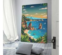 POLIUAWS Ensemble de décoration murale sur toile représentant un paysage de Sardaigne, 30 x 45 cm (12 x 18 pouces), pour chambre à coucher.
