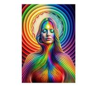 POLIUAWS Éveil dans l'arc-en-ciel - Peinture diamant 5D à faire soi-même - Kit de loisirs créatifs en cristal - Décoration murale pour adultes - 20 x 30 cm (8 x 12 pouces)