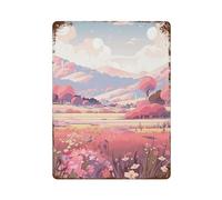 POLIUAWS Flower Meadow Foothills Affiche Rétro En Métal, Plaque Décorative Chic, Peinture Sur Fer Rétro Pour Intérieur/extérieur, Style Ferme15.7 x11.8
