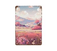 POLIUAWS Flower Meadow Foothills Plaque Décorative En Métal Pour Accessoires De Camping-car, Cadeau Pour Femme, Décoration Pour Bar À Domicile11.8 x7.9