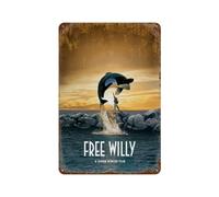 POLIUAWS Free Willy Panneaux Métalliques Humoristiques Pour Bar, Avertissement, Décoration Murale Pour Bureau, Salon Ou Bar11.8"x7.9"