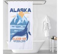 POLIUAWS Glacier Bay National Park Rideau De Douche Lavable Et Élégant pour Salle De Bain, Baignoire Et Cabine De Douche 35.43x70.87Inch（90x180cm）