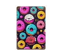 POLIUAWS Go Nuts for Donuts Accessoires De Camping Décoration Plaque En Métal Café Pubs Clubs Salon Bars Cuisine Balcon11.8 x7.9