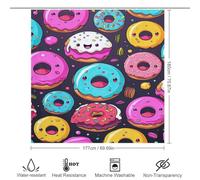 POLIUAWS Go Nuts for Donuts Rideaux De Douche Lavables Et Élégants pour La Maison, Style Toile De Jouy, Décor D'hôtel 69.69x70.87Inch（177x180cm）