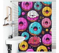 POLIUAWS Go Nuts for Donuts Rideaux De Salle De Bain Lavables Et Élégants pour La Maison, Style Moderne, pour Enfants, Femmes Et Hommes 46.85x70.87Inch（119x180cm）