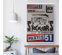 POLIUAWS Grand Critérium Stock Cars Pastis 51 Ereac Nantes 23 août années 1960 - Décoration murale moderne pour couloir et escalier - 60 x 90 cm (24 x 36 pouces)