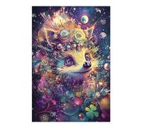 POLIUAWS Gros plan d'un renard psychédélique - Art numérique visionnaire pour murs modernes, kit de broderie diamant, loisirs créatifs, 20 x 30 cm, pour adultes.