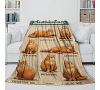 POLIUAWS Guide du langage des Chats - Couverture en Microfibre Douce, Chaude et Moelleuse en 3D pour lit et canapé - Jeté léger adapté à Toutes Les Saisons - 100 x 130 cm (40 x 50 Pouces)