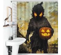 POLIUAWS Halloween Posters Rideaux De Bain Décoratifs Lavables Et Élégants pour La Maison, pour Enfants, Femmes Et Hommes 56.30x70.87Inch（143x180cm）