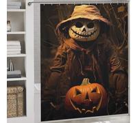 POLIUAWS Halloween Pumpkin Man Rideaux De Salle De Bain Imperméables Et Résistants À Séchage Rapide, Style Moderne, pour Baignoire Ou Appartement 69.69x70.87Inch（177x180cm）