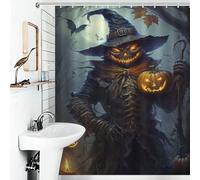 POLIUAWS Halloween XIII Rideaux De Bain Décoratifs Épais Et Résistants en Polyester pour Salle De Bain, Style Toile De Jouy, Décoration D'hôtel 56.30x70.87Inch（143x180cm）
