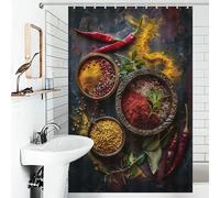 POLIUAWS Herbs and Spices Rideau De Douche Élégant Et Lavable en Tissu Doux pour Cabines De Douche Et Baignoires D'hôtel 46.85x70.87Inch（119x180cm）