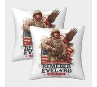 POLIUAWS Housses de Coussin carrées en Polyester, Motif « Souvenez-Vous du 4 Juillet », Fermeture éclair Invisible, pour Salon, Chambre ou canapé, 45 x 45 cm