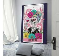POLIUAWS Illustration de carte de tarot « Hot Mess » : tableau mural moderne 30 x 45 cm (12 x 18 pouces) pour le salon, idéal pour les occasions spéciales.