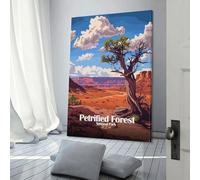 POLIUAWS Illustration du parc national de la Forêt pétrifiée - Décoration murale pour chambres à coucher - Impressions sur toile pour occasions spéciales - 40 x 60 cm (16 x 24 pouces)
