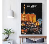 POLIUAWS Impression d'art Las Vegas États-Unis Chambre Décoration murale Peinture Moderne Chambre Cuisine Impressions photo sur toile Art mural Cadeaux Femmes Hommes 16x24 pouces (40x60 cm)