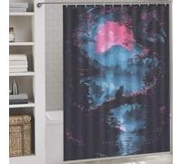 POLIUAWS Japanese Mythology Rideaux De Douche Décoratifs À Séchage Rapide, Imperméables Et Résistants, Anti-moisissures, pour Salle De Bain Ou Dortoir 64.17x70.87Inch（163x180cm）