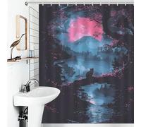 POLIUAWS Japanese Mythology Rideaux De Douche en Polyester Épais Et Résistant, Anti-moisissure, pour Salle De Bain, Baignoire Ou Appartement 56.30x70.87Inch（143x180cm）