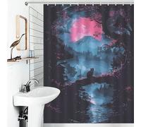 POLIUAWS Japanese Mythology Rideaux De Douche en Polyester Imperméable Et Anti-moisissure, Ensemble De Décoration Moderne pour Salle De Bain, Baignoire Ou Appartement 53.54x70.87Inch（136x180cm）