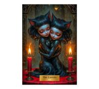 POLIUAWS Kit de broderie diamant « Carte des amoureux » (Tarot) - Loisirs créatifs - Décoration murale - Cadeau - 20 x 30 cm