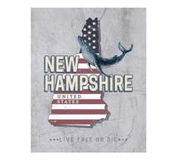 POLIUAWS Kit de broderie diamant « Carte du New Hampshire, États-Unis » - Loisirs créatifs - Décoration murale pour adultes - 40 x 50 cm