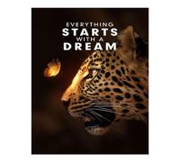 POLIUAWS Kit de peinture diamant 5D à faire soi-même « Starts With A Dream » avec accessoires et outils, idéal pour la décoration murale et le divertissement des adultes (40 x 50 cm).