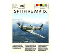 POLIUAWS Kit de peinture diamant 5D « Avion Spitfire MK » à faire soi-même, art du cristal avec diamants, kit de loisirs créatifs pour adultes, 40 x 50 cm.