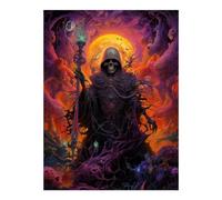 POLIUAWS Kit de peinture diamant 5D « The Soul Collector » à faire soi-même, avec accessoires et outils, pour adultes débutants (12" x 16").