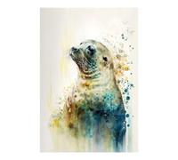 POLIUAWS Kit de peinture diamant aquarelle Sleek Seal 5D à faire soi-même, accessoires et outils inclus, pour adultes débutants, format 20 x 30 cm.