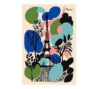 POLIUAWS Kit de peinture diamant avec accessoires, illustration colorée de la Tour Eiffel de Paris, pour adultes débutants, format 20 x 30 cm.