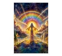 POLIUAWS Kit de peinture diamant « Bras ouverts pour l'abondance » pour adultes et filles, cadeau d'anniversaire, art cristallin 5D à faire soi-même avec des diamants, 20 x 30 cm.