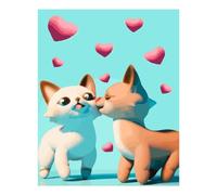 POLIUAWS Kit de peinture diamant DIY « Embrasse mon amour » pour adultes, idéal pour les loisirs créatifs. Coffret de 40 x 50 cm (16 x 20 pouces).