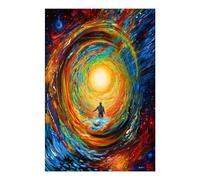 POLIUAWS Kit de peinture diamant DIY « Regard vers l'infini » pour adultes, décoration murale, loisirs créatifs et détente. Joli kit 20 x 30 cm.