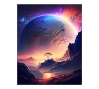 POLIUAWS Kit de peinture diamant « Enchantement céleste » pour adultes et filles, cadeau d'anniversaire, art cristallin 5D à faire soi-même avec des diamants, 40 x 50 cm